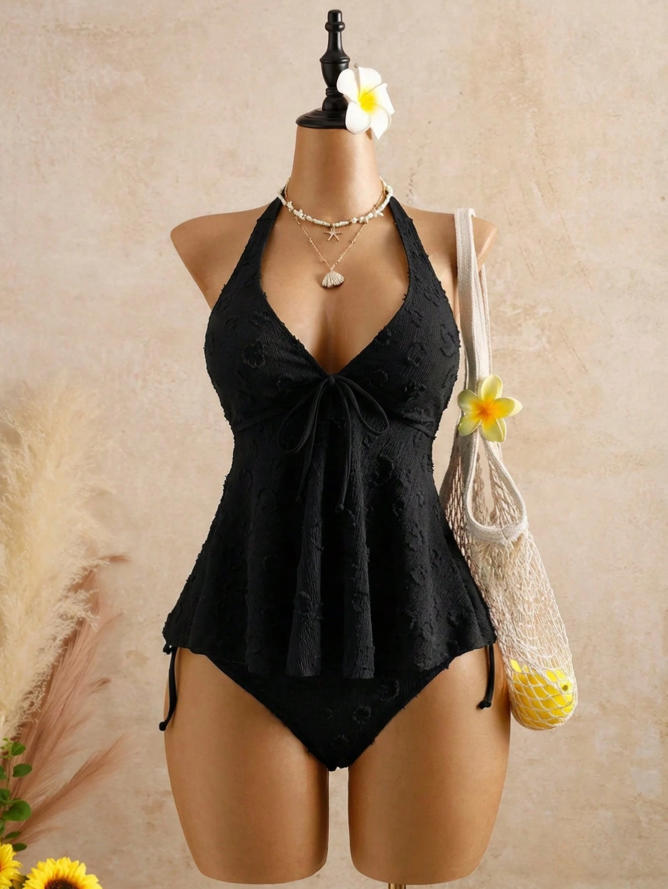 Women’s Peplum Halter Tankini Set