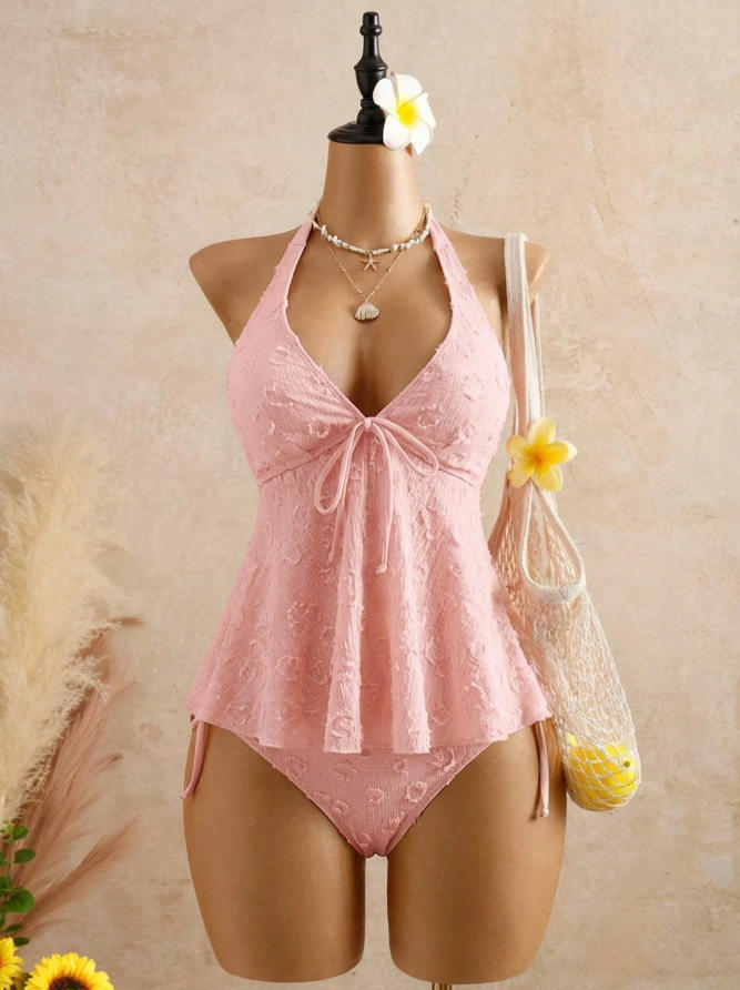 Women’s Peplum Halter Tankini Set