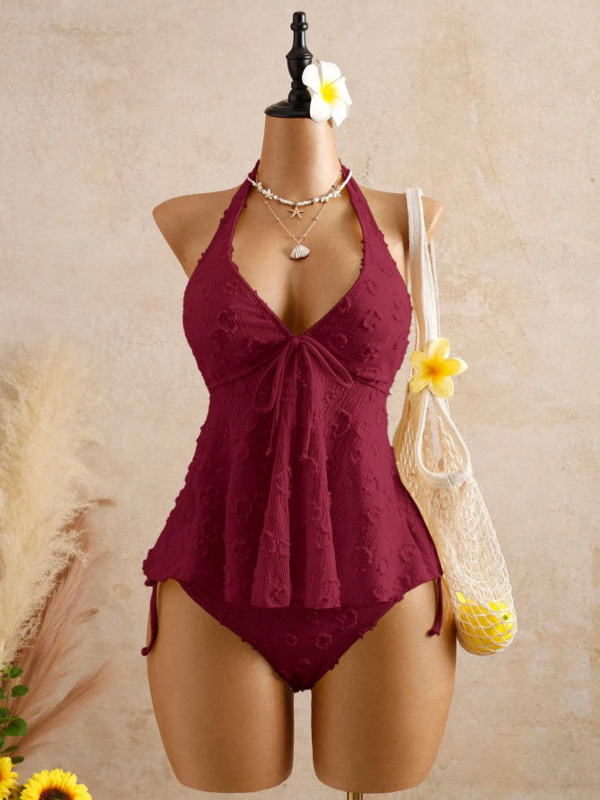 Women’s Peplum Halter Tankini Set