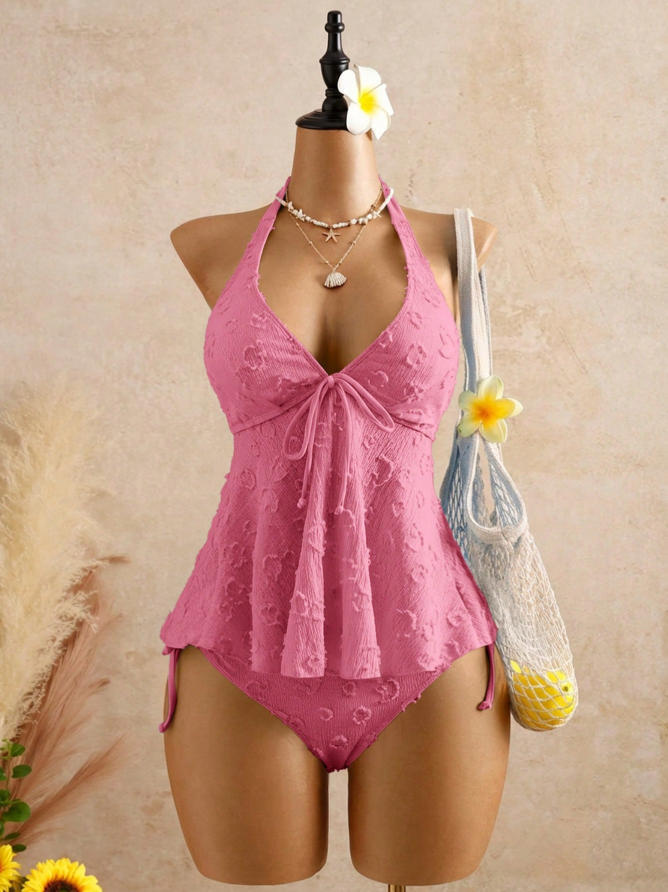 Women’s Peplum Halter Tankini Set