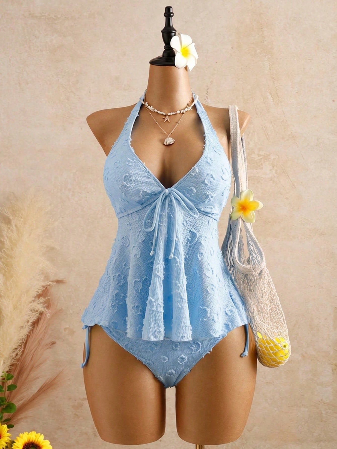 Women’s Peplum Halter Tankini Set
