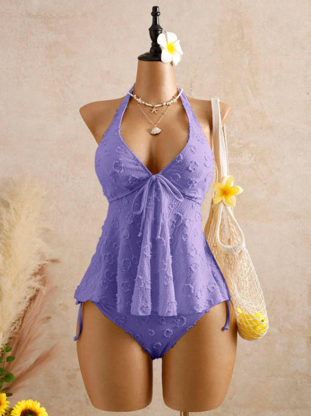 Women’s Peplum Halter Tankini Set